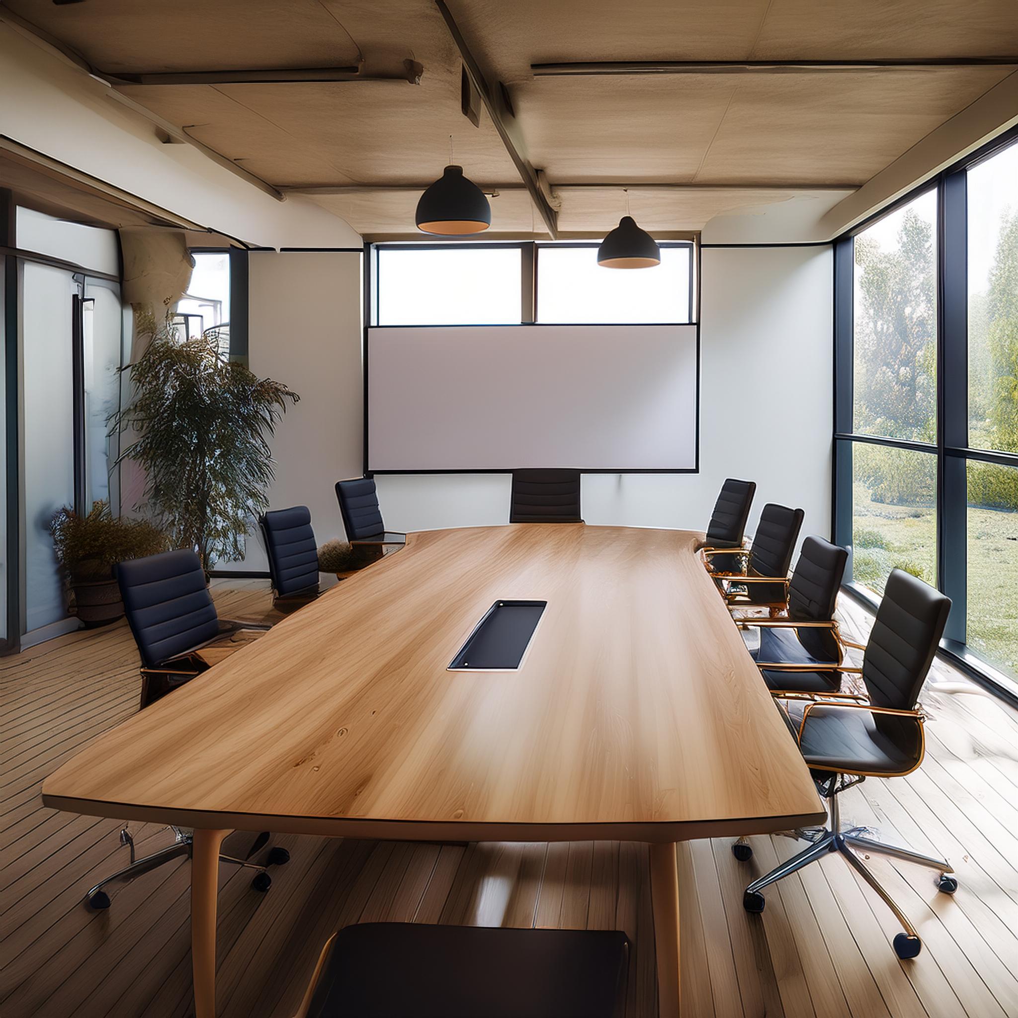 Professionelle Beratungssituation in einem Konferenzraum.